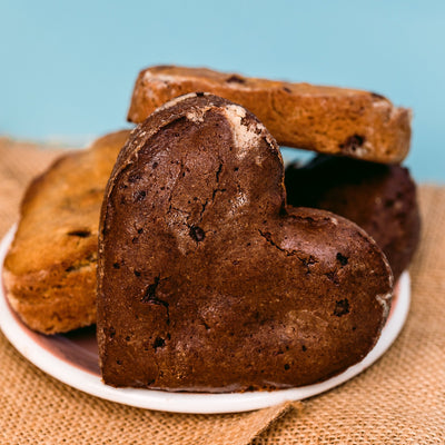 mini corazones fit brownie y galleta